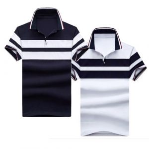 2-in-1 Men's Striped Short Sleeve POLO Casual T-shirt