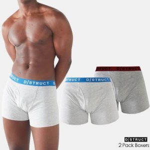 D Struct Men's 2 Pack Boxers Brief In Grey