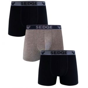 Sedge 3 Pack Men's Underwear Boxer Briefs - Black And Grey