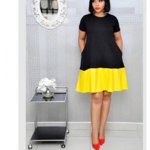 Style Addiction Black And Yellow Shift Dress - Black And Yellow