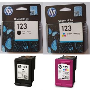 Hp 123 Ink Cartridges Complete Set - Black & Coloured