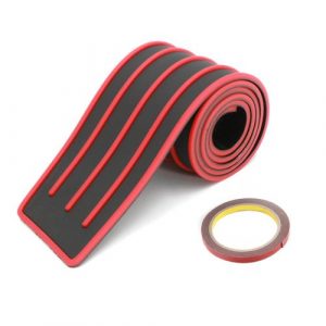 Red & Black Rubber Rear Guard Bumper Protector Trim Cover