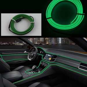 Luminous LED EL Wire For Car Interior Motorcycles Bike Cosplay Festival Decoration (Green)-2m